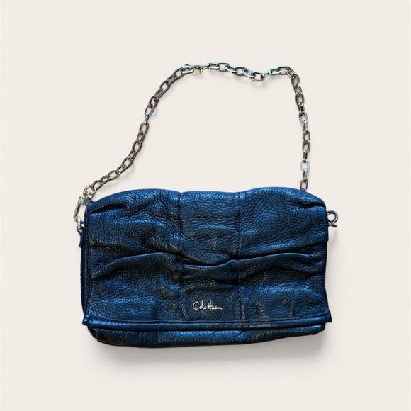 Cole Haan Handbags - Cole Haan, black leather handbag, removable chain strap, VGUC